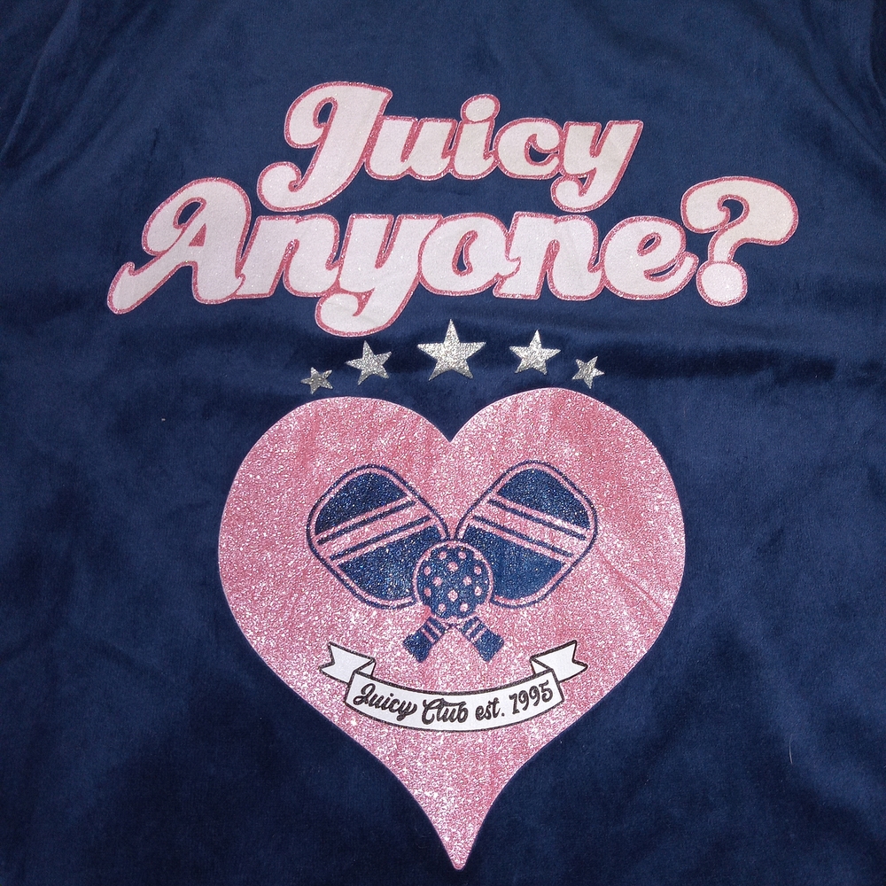 Juicy Couture Velour Full Zip Velvet Track Jacket XXL Navy Blue Y2K(fits Like L) - Picture 6 of 12